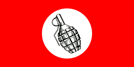 Red flag hand grenade, ratio 1:2
